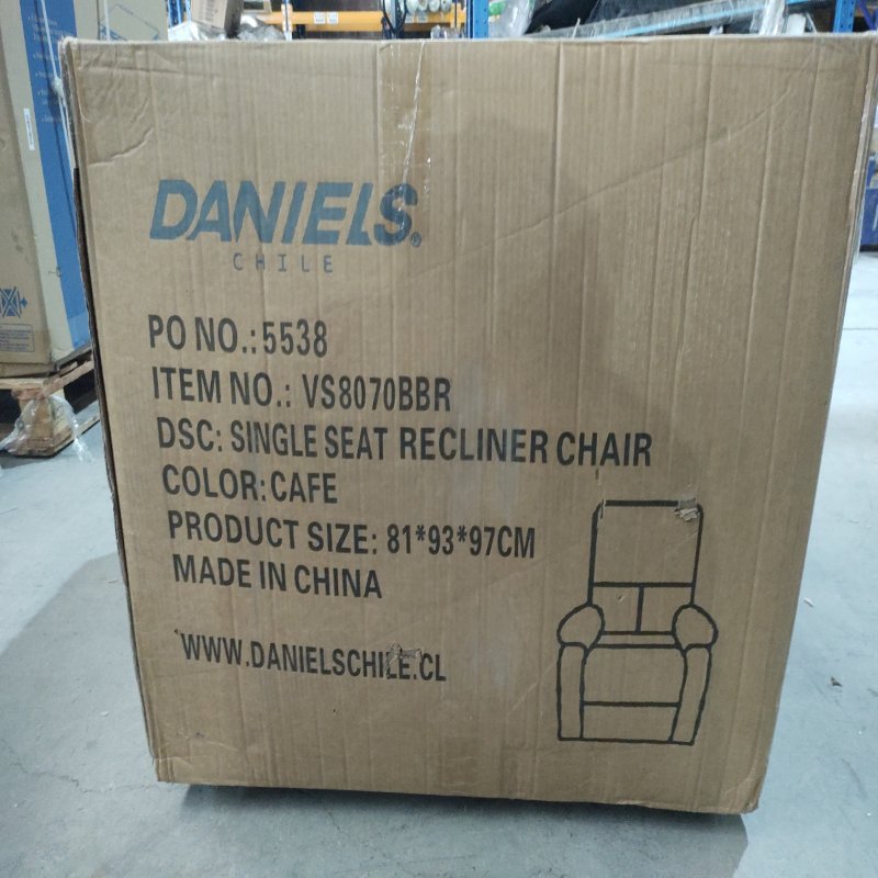 Sofá de un cuerpo reclinable Daniels VS8070BBR Café