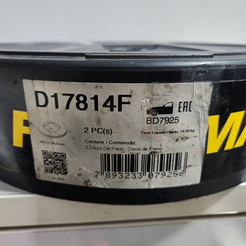 Discos de Freno Fremax BD7925/D17814F 286x10mm