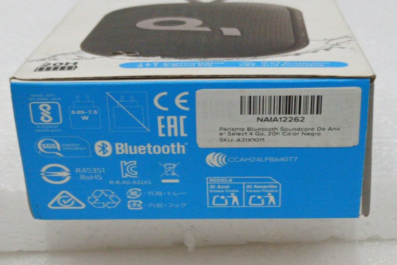 Parlante Bluetooth Soundcore Select 4 Go all day power vibrant vibes Negro