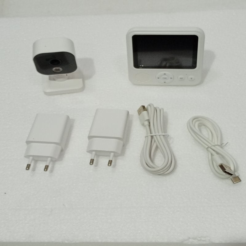 Monitor de Bebé con Cámara y Visión Nocturna 2.8 Pulgadas Blanco