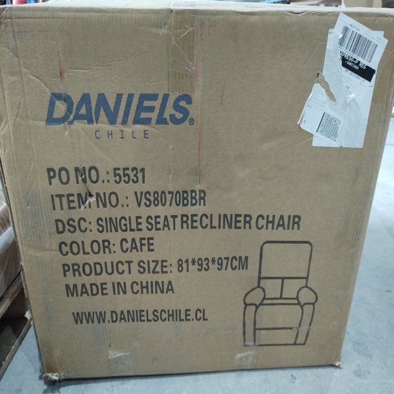 Sofá de un cuerpo reclinable Daniels VS8070BBR Café