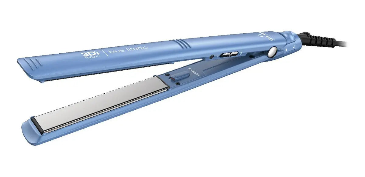 Plancha de Cabello Gama Elegance 3D Therapy Ultra Ion Blue Titanio - 230 °C / 450 °F