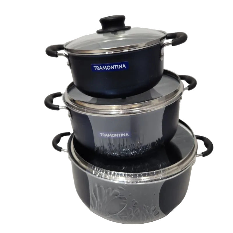 Set de Batería de Cocina Tramontina 9 Piezas, Antiadherente, azul oscuro