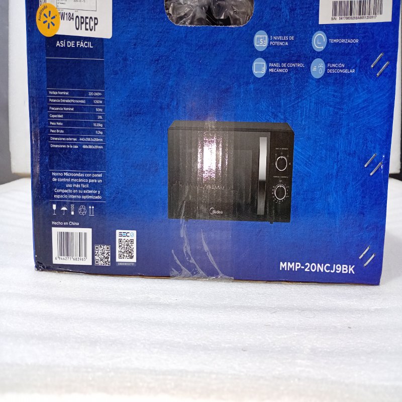 Microondas Midea MMP-20NCJ9BK 20 Litros, Negro