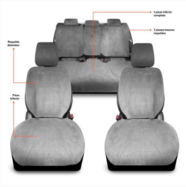 FUNDAS DE ASIENTOS PARA AUTO BASIC WAGEN COVERS WG-SC-DL-011 GRIS
