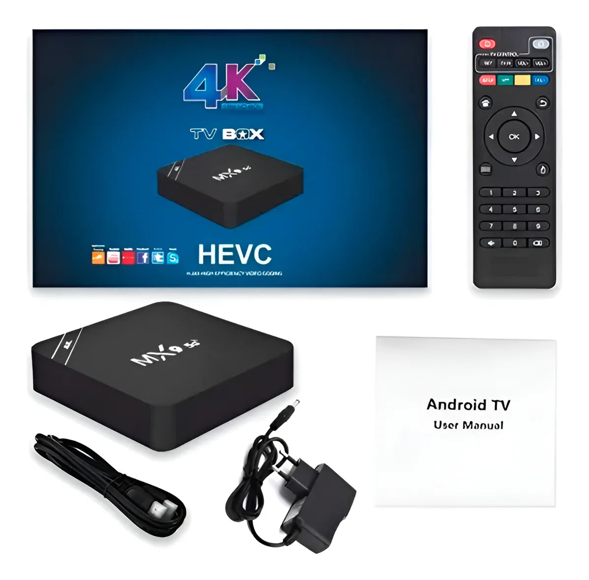 Tv Box Mx9 4k Ultra Hd Negro 8gb +128g