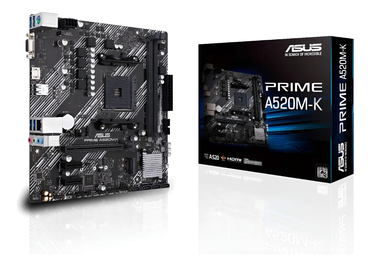 Placa Madre Asus Prime A520m-K / Amd Ryzen Micro Atx Negro