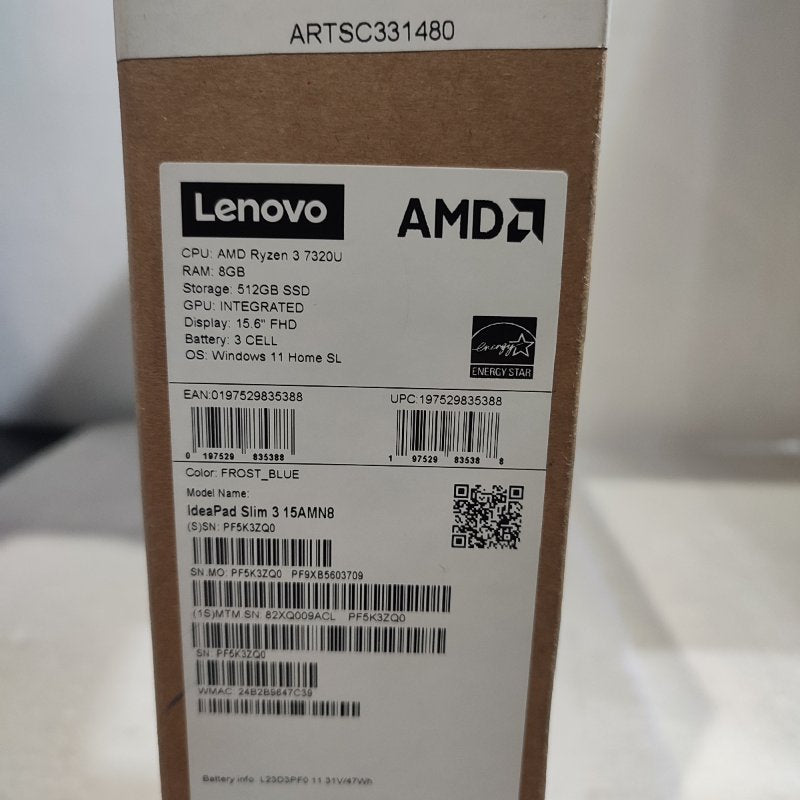 Notebook Lenovo Ideapad Slim 3 15AMN8 AMD Ryzen 3 8GB 512GB (Reacondicionado)