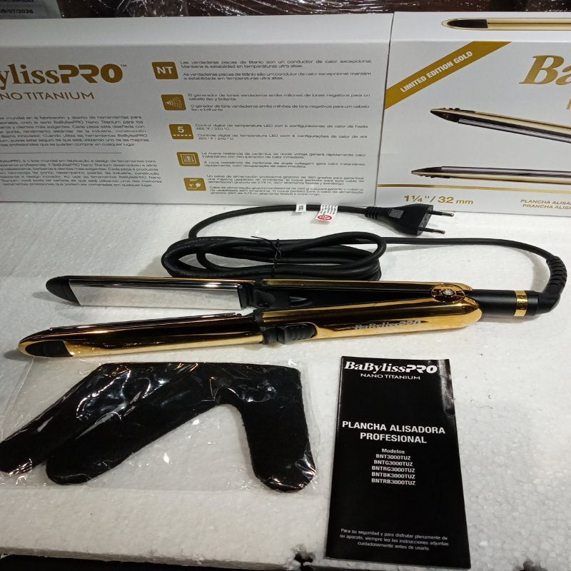 Plancha Alisadora de Acero Inoxidable Babyliss Pro Nano Titanium Optima 3000