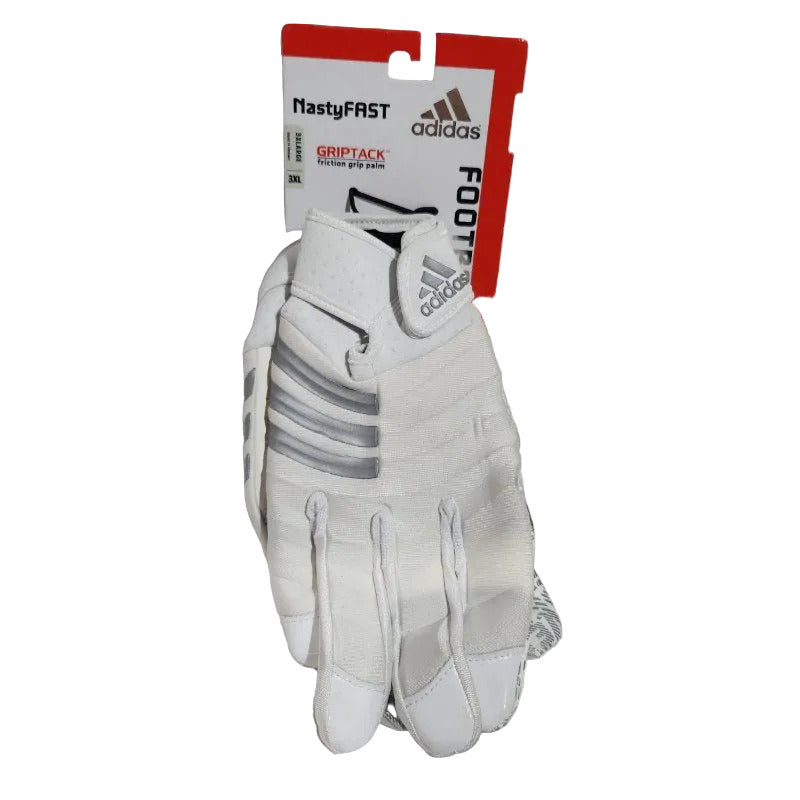 Guante de Fútbol Americano Adidas Nasty Fast Talla 3XL, Blanco