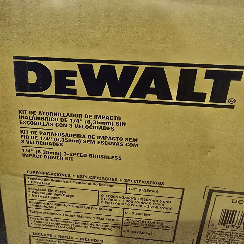 Atornillador de Impacto 1/4 Dewalt DCF887M2, Negro y Amarillo