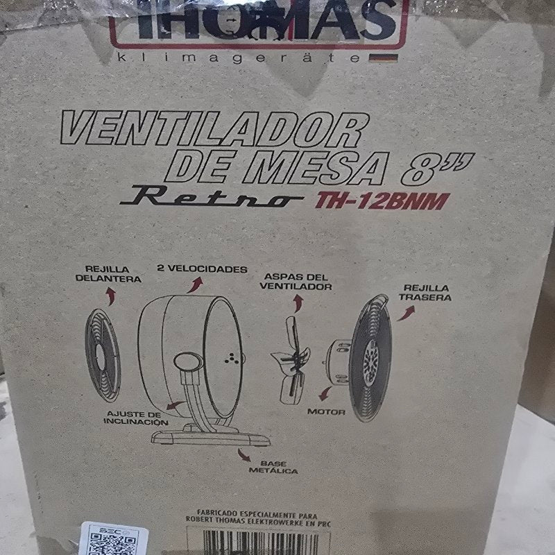 Ventilador de Mesa 8" Retro Thomas TH-12BNM