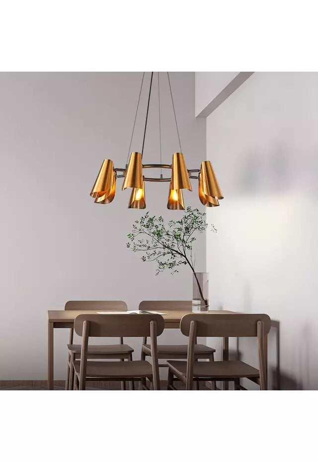 Lámpara de Colgar Rossí 8 Luces E14 Bronce BP