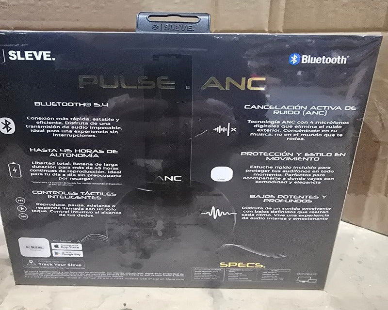 Audífonos Bluetooth SLEVE Pulse ANC Inalámbricos, Negro