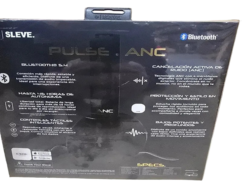 Audífonos Bluetooth SLEVE Pulse ANC Inalámbricos Negro