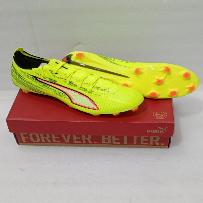 Zapatos de Fútbol Puma Ultra 6 Match FG/AG – Verde Fosforescente, Talla 40