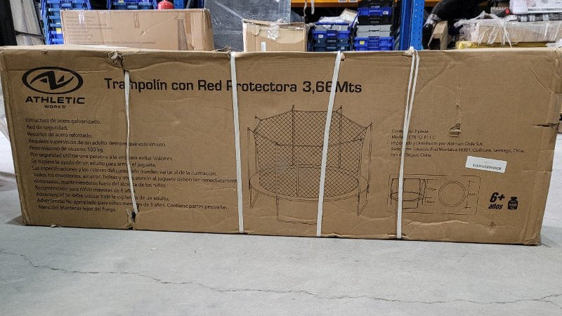 Trampolín Athletic Works 12 pies con malla de seguridad 3.66 metros