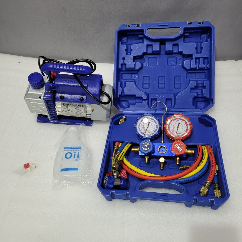 Kit Bomba de Vacío Genérico 3 CFM para Aire Acondicionado y Refrigeración