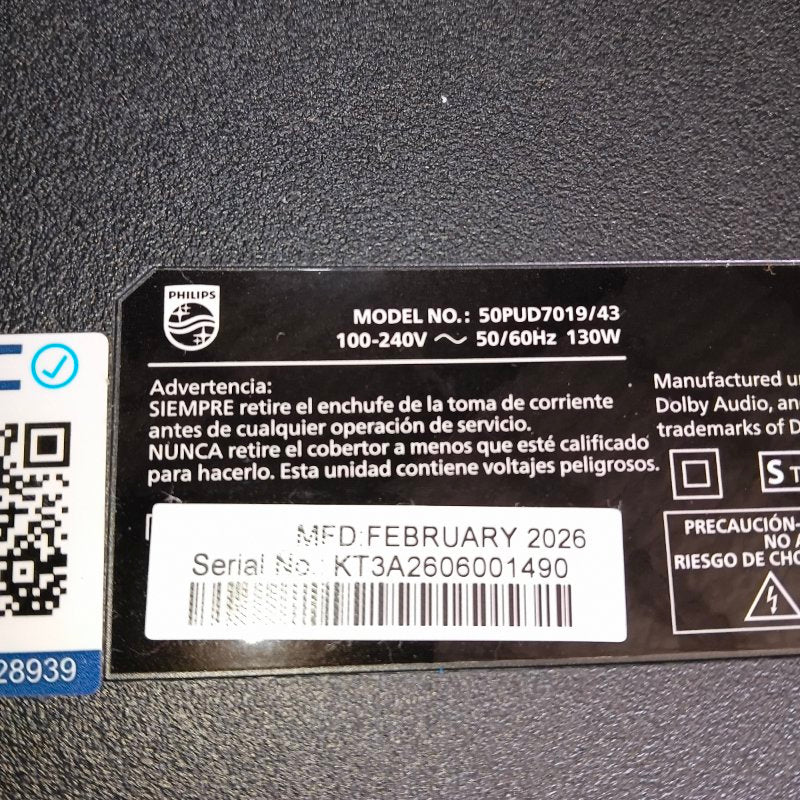Smart TV Philips 50PUD7019/43 – 50 Pulgadas, 4K UHD