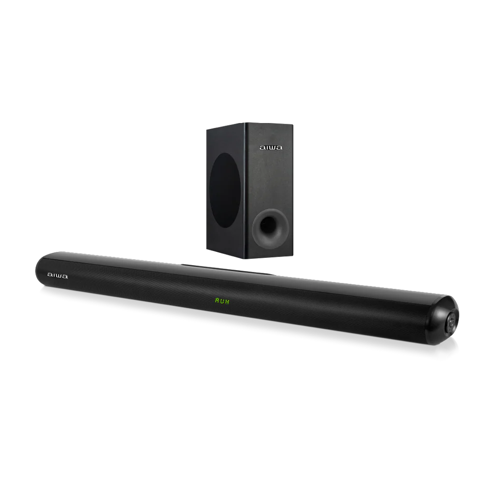 Barra De Sonido + Subwoofer Wireless Aiwa Awsbh21ww Negro 120w