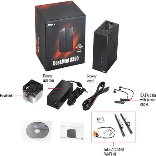 Kit Mini Pc Asrock Barebone Deskmini X300