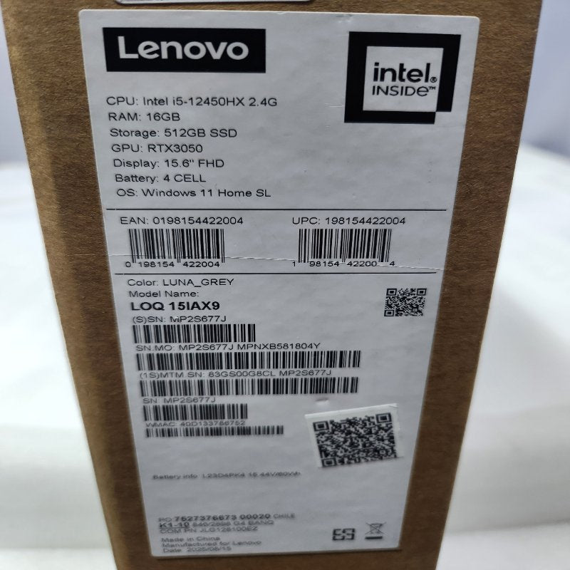 Notebook Gamer Lenovo LOQ 15IAX9 15.6" Intel Core i5-12450HX 16GB RAM 512GB SSD RTX 3050