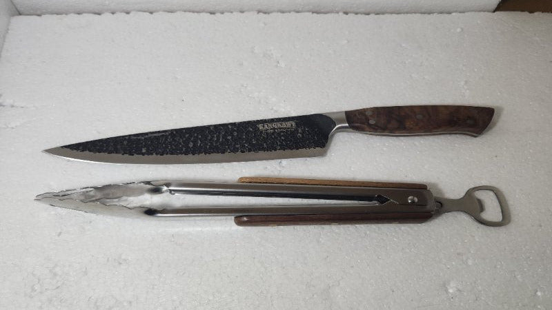 Set Cuchillo + Tenaza Curacaví Kangkawe con Funda de Cuero,Cafe