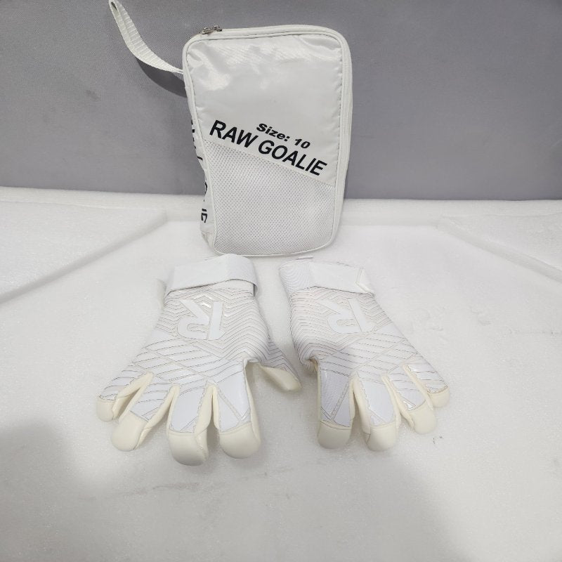 Guantes de Arquero Profesional Raw Goalie Blanco Talla 10