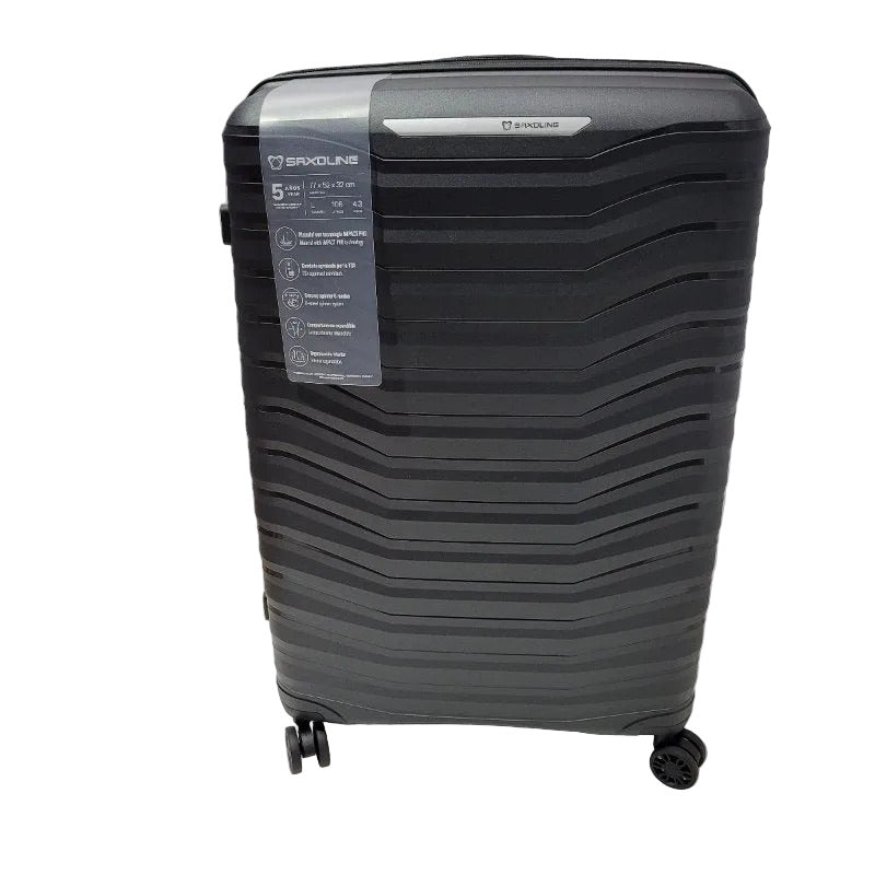 Maleta de Viaje Saxoline Titanium – Negro, Talla L, 106 Litros