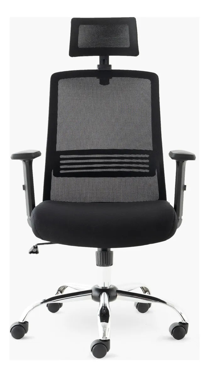 Silla De Escritorio Alta Brazo Reg Y Cabecero Form Design Cuba Negro