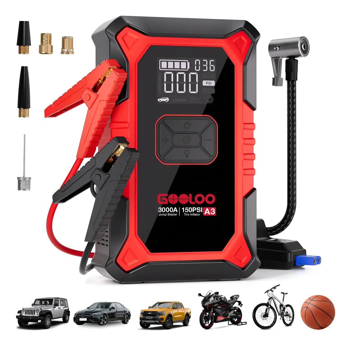 Arrancador de Baterías Portátil Gooloo JS-506 con Compresor