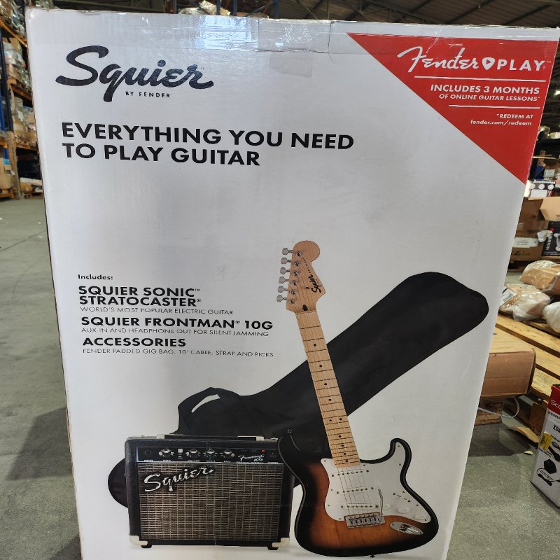 Pack de Guitarra Eléctrica Squier Sonic Strat Sunburst Diestro Arce
