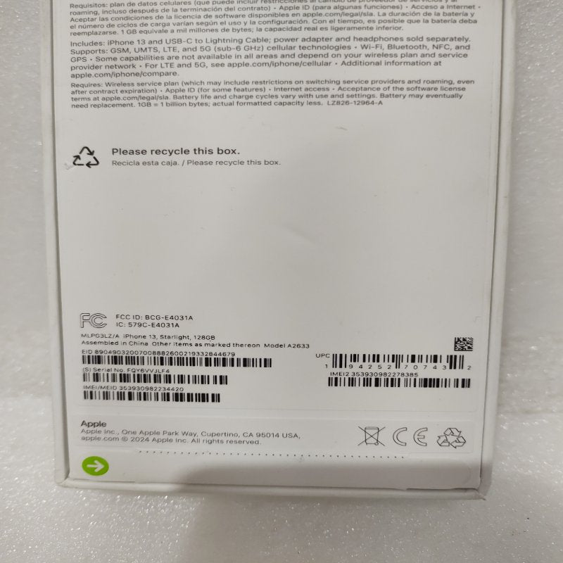 iPhone 13 Apple A2633 – Starlight, 128GB