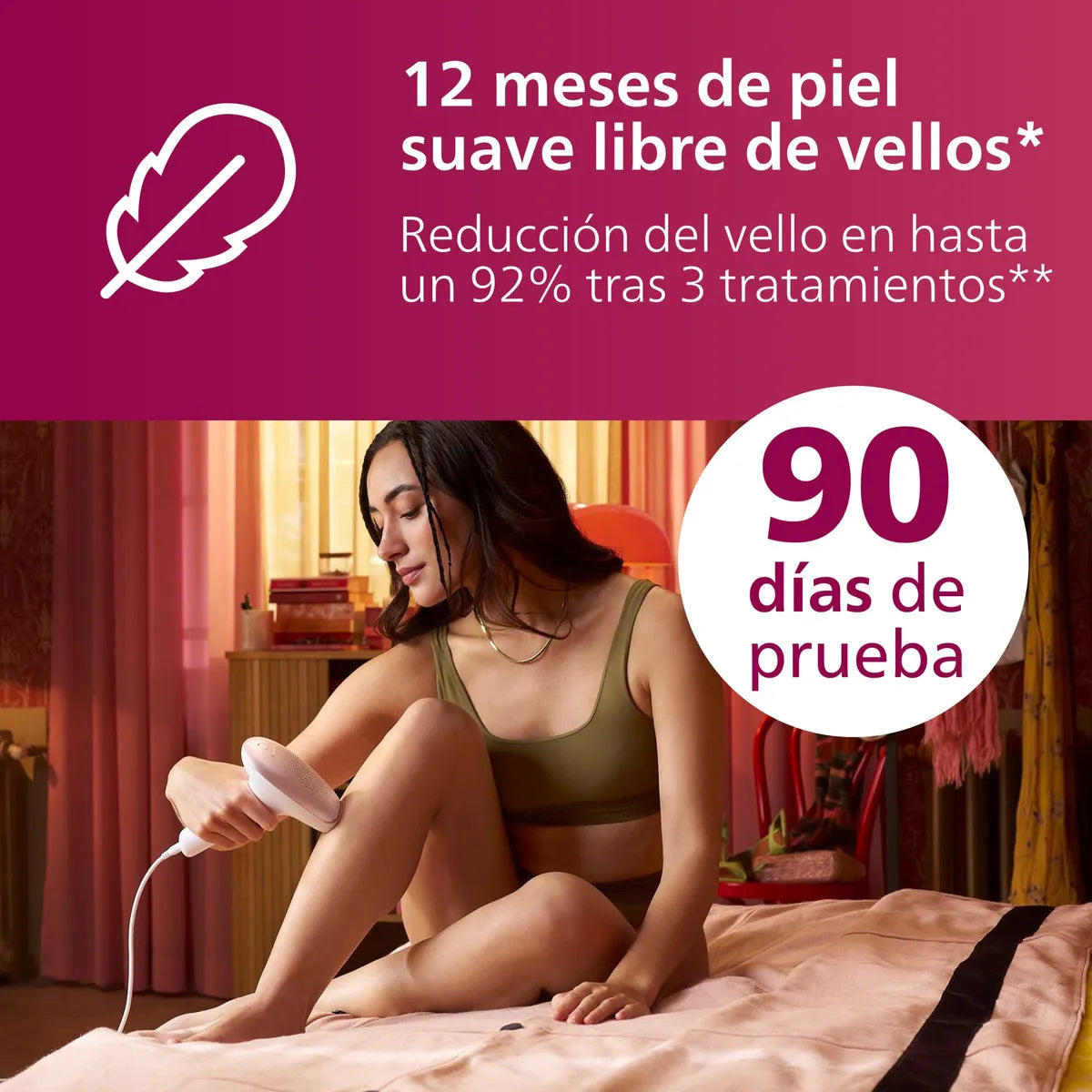 DEPILADORA LASER PHILIPS LUMEA IPL HAIR REMOVAL 7000 BLANCO
