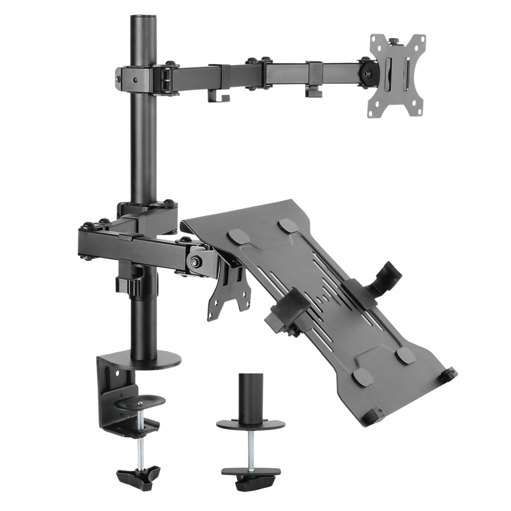 Soporte Para Monitor Con Apoyo Para Notebook Brasforma Sbrm715 Negro 13 A 27