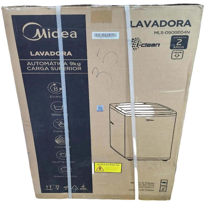 Lavadora Automática Midea MLS-090BE04N 9 kg Carga Superior, Blanco