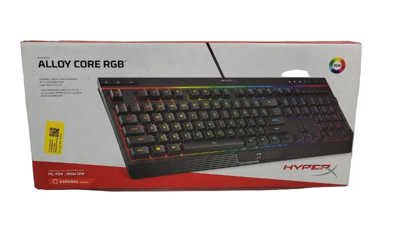 Teclado Mecánico Gamer HyperX Alloy Core RGB con Iluminación RGB