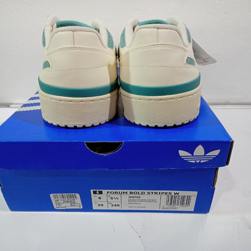 Zapatillas Adidas Forum Bold Stripe Blanco/Turquesa 39 Femenino