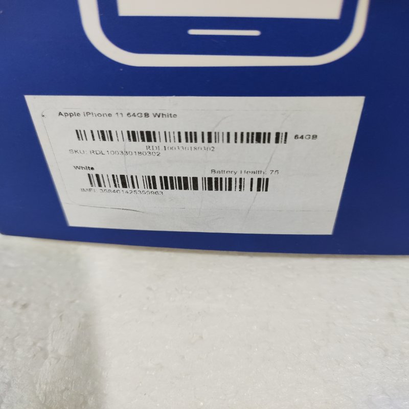 Celular Apple iPhone 11 64GB, Blanco (Reacondicionado)