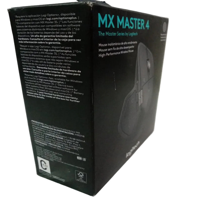 Mouse Inalámbrico Logitech MX Master 4, MR0118, Negro
