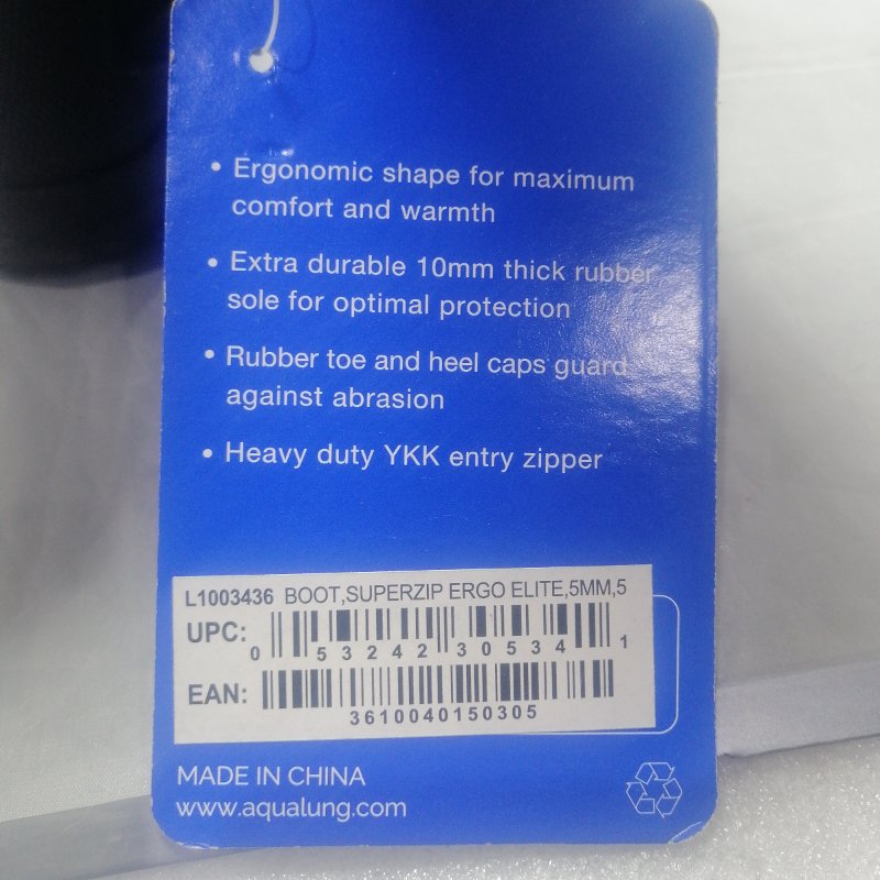 BotĂn Superzip Ergo Elite 5Mm Aqualung Negro Us 5