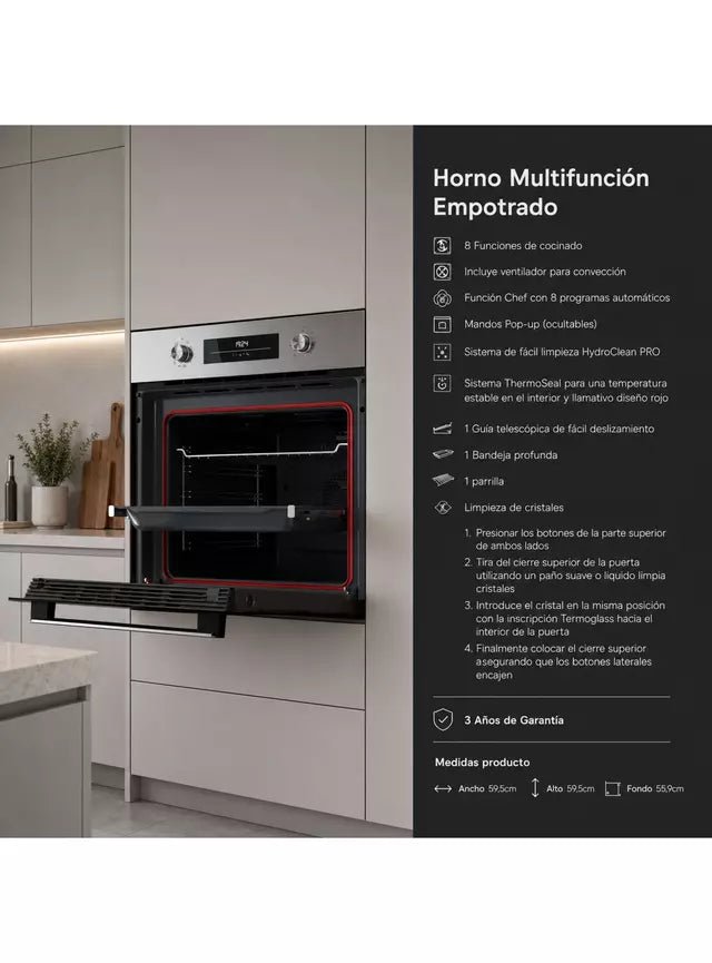 Horno Empotrable Teka HSB 6360 SS con Convector 63 Litros