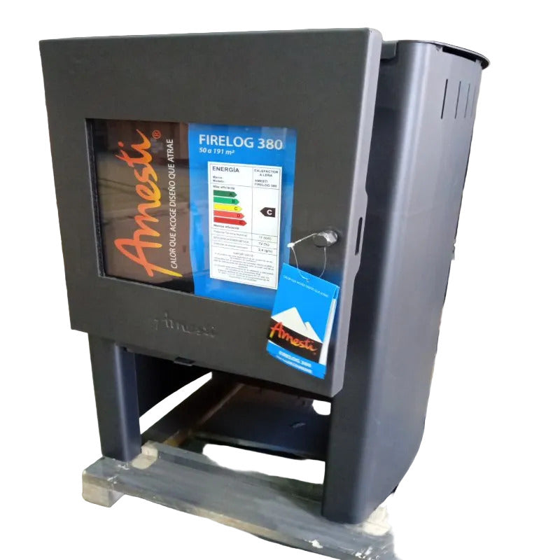 Estufa a Leña Amesti Firelog 380 Negro