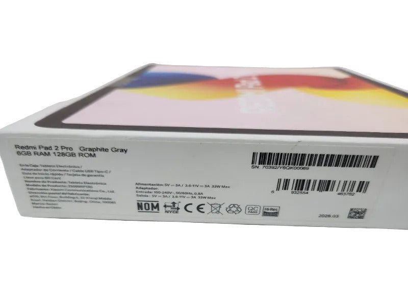 Tablet Redmi Pad 2 Pro Xiaomi HyperOS 6GB RAM 128GB, Graphite Gray