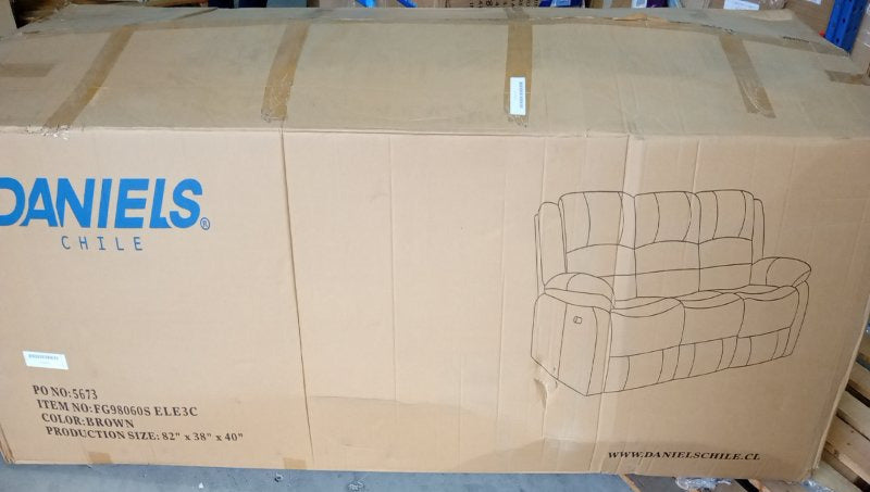 Sofá Daniels FG98060S ELE 3 Cuerpos Café