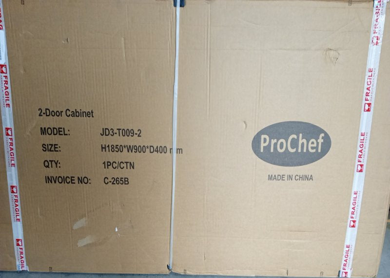 Armario de Acero 2 Cuerpos 2 Puertas Prochef JD3-T009-2 90x40x185 cm