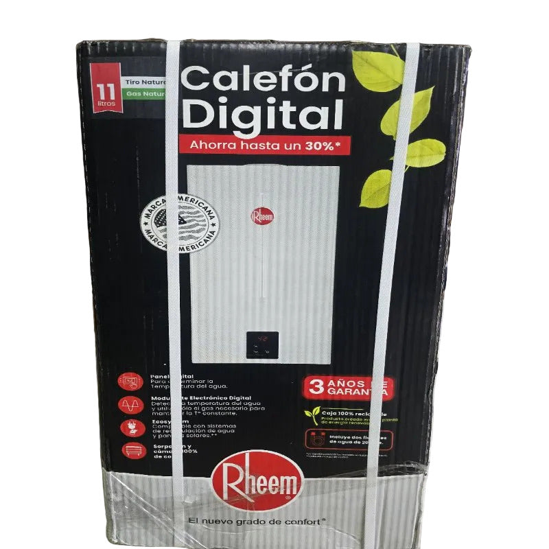 Calefón Rheem RTNT 11 Digital Gas Licuado Tiro Natural 11 Litros