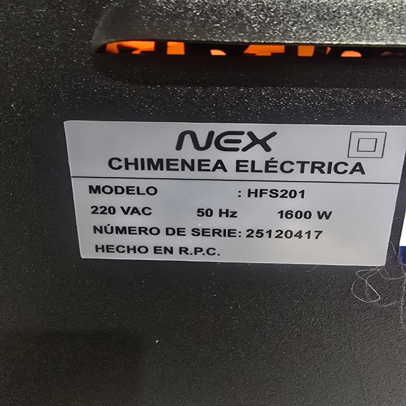Estufa Estilo Chimenea Nex HFS201 1600 Watts