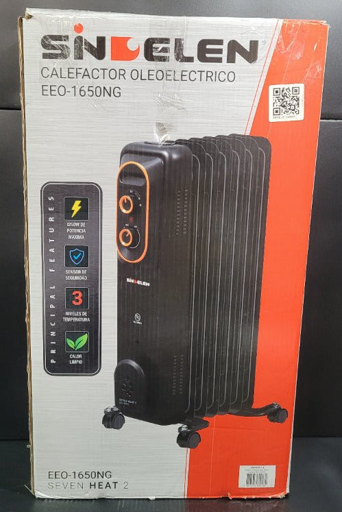Calefactor Oleoeléctrico Sindelen EEO-1650 NG, Negro