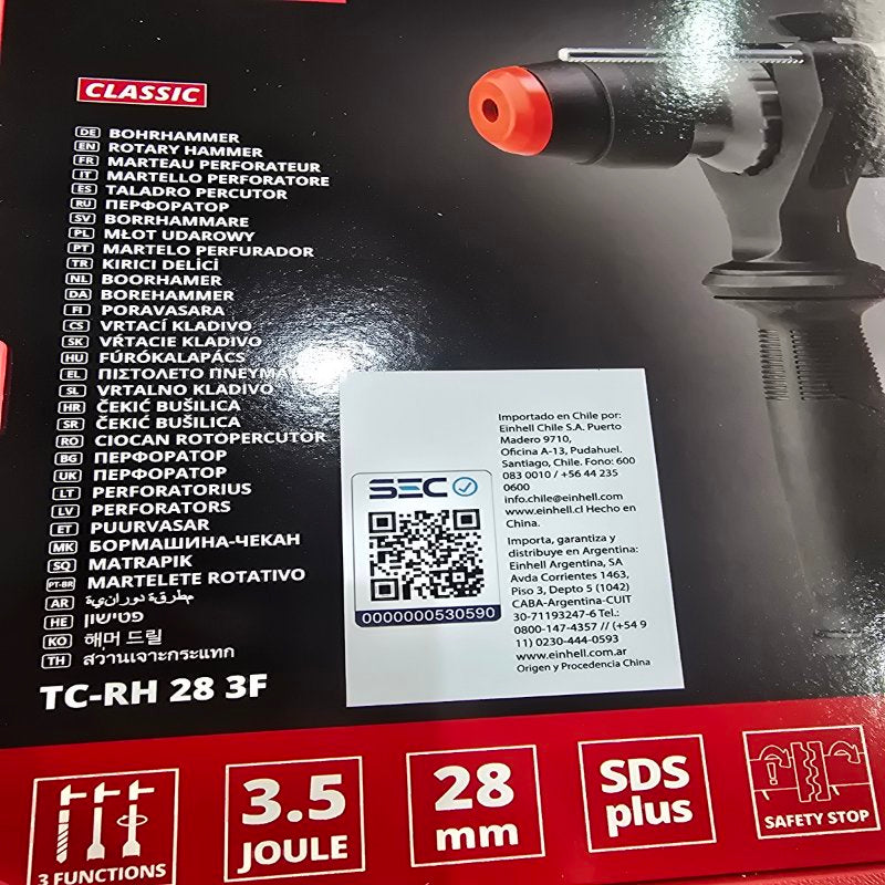 Rotomartillo SDS-Plus Einhell TC-RH 28 3F 950 W